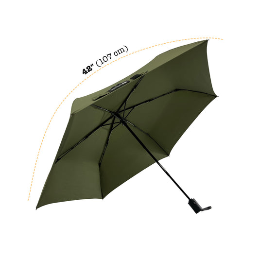 Umbear 綠色自動42吋防風超潑水縮骨遮雨傘傘骨