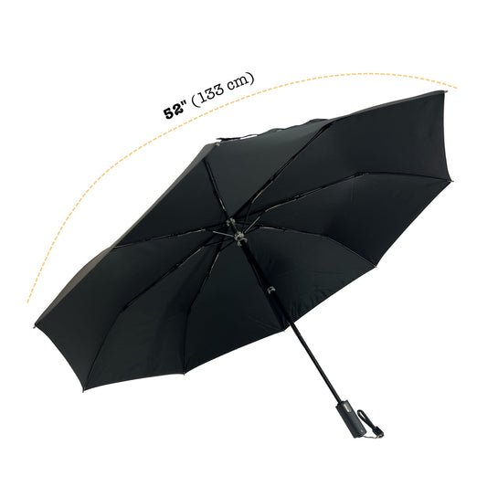 Umbear 黑色電動開關52吋防風超潑水縮骨遮雨傘傘骨