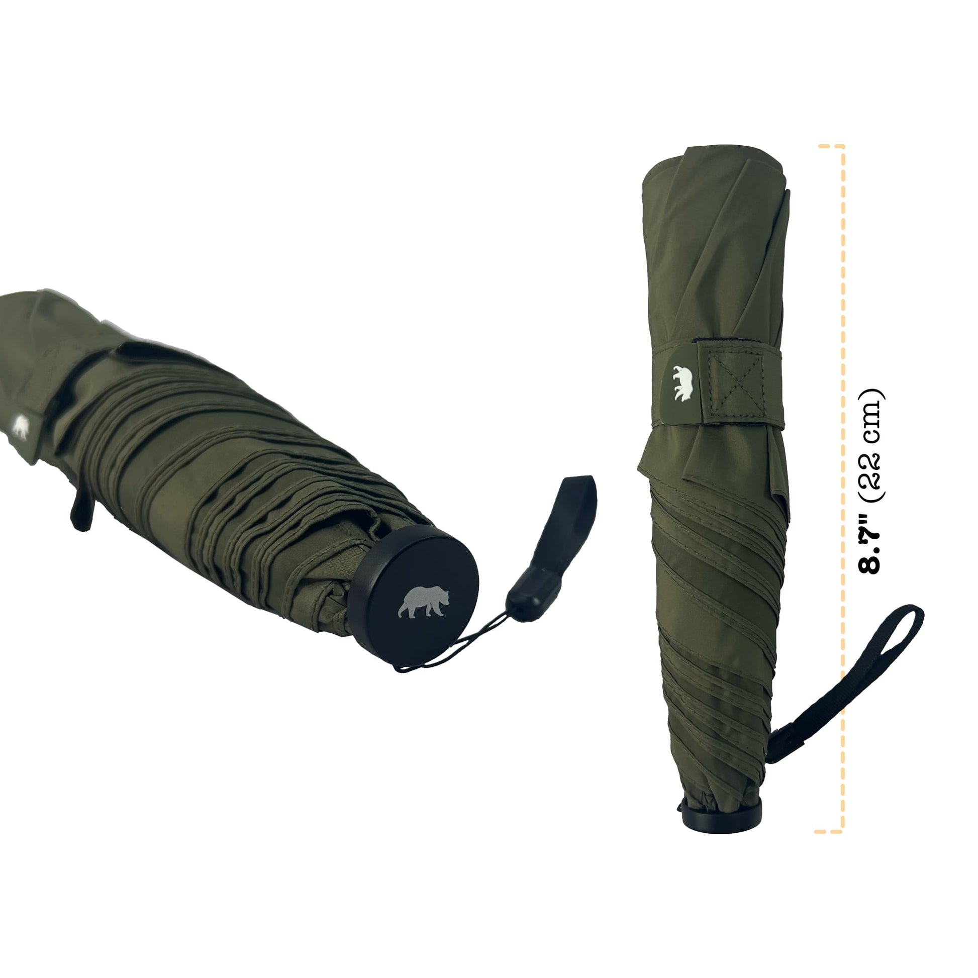 Umbear 綠色手動42寸超輕碳纖維傘骨防風超潑水縮骨遮雨傘傘柄