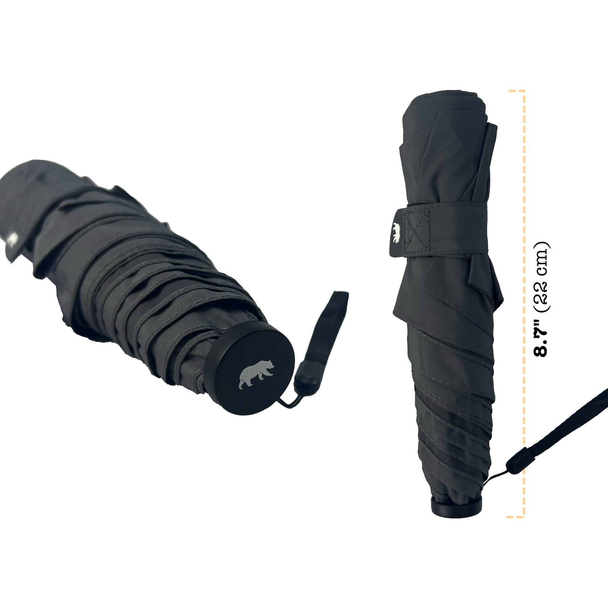 Umbear 灰色手動42寸超輕碳纖維傘骨防風超潑水縮骨遮雨傘傘柄