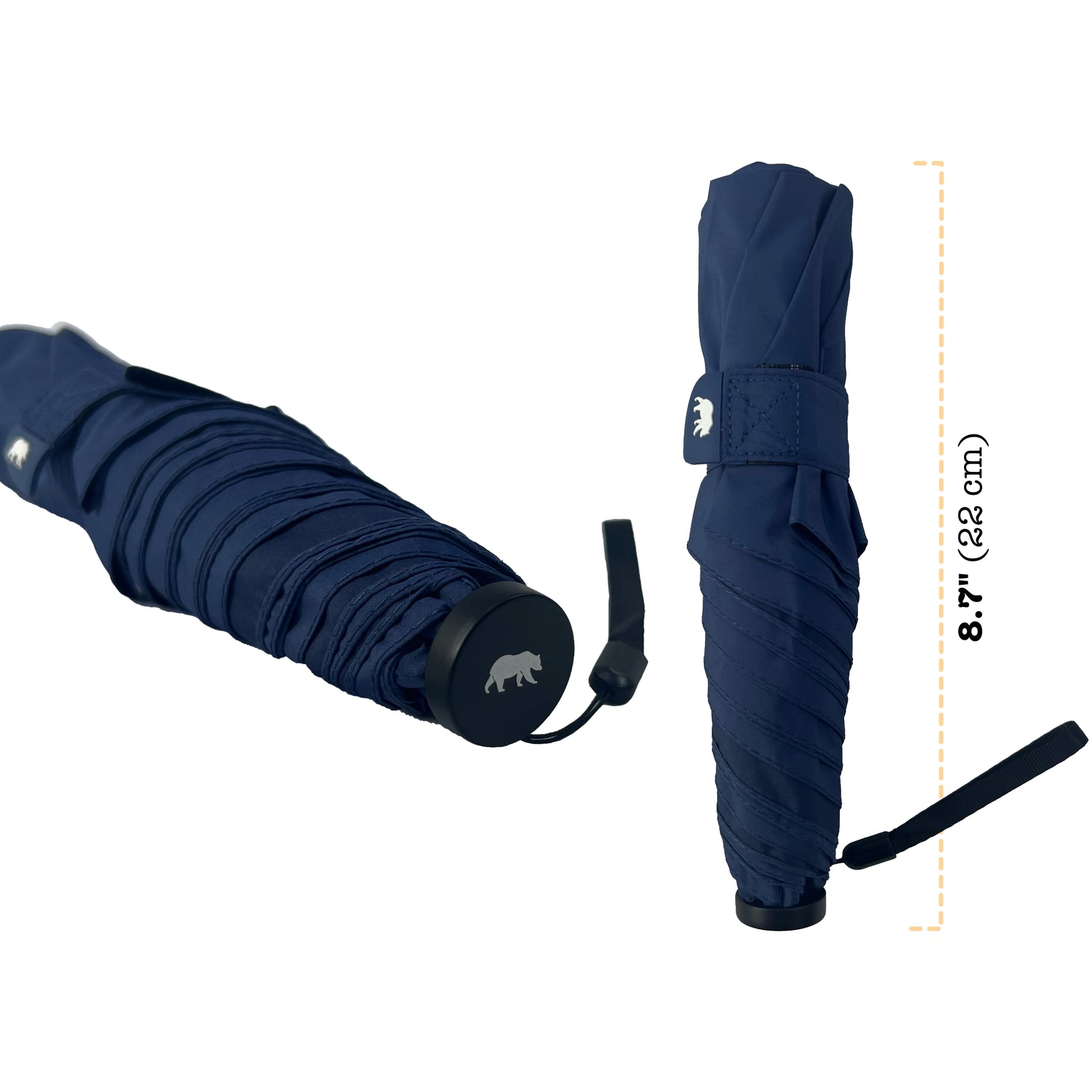 Umbear 藍色手動42寸超輕碳纖維傘骨防風超潑水縮骨遮雨傘傘柄