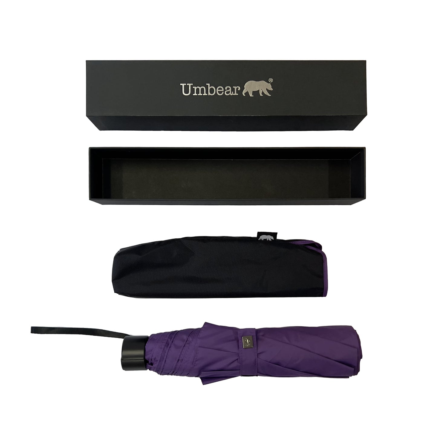 Umbear 紫色手動51吋防風超潑水縮骨遮雨傘傘套及收納盒