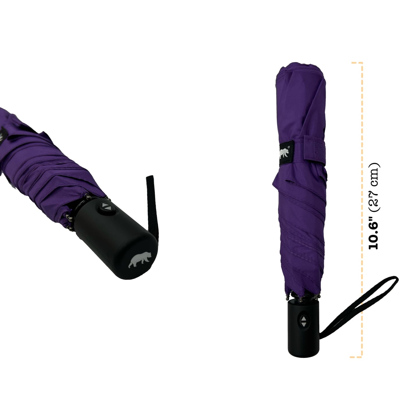 Umbear 紫色自動42吋防風超潑水短雨傘縮骨遮傘柄