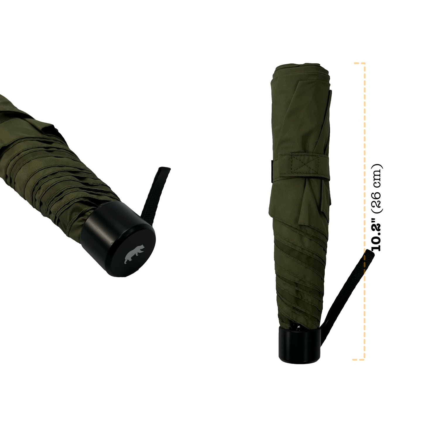 Umbear 綠色手開48寸超輕碳纖維傘骨防風超潑水短雨傘縮骨遮傘柄