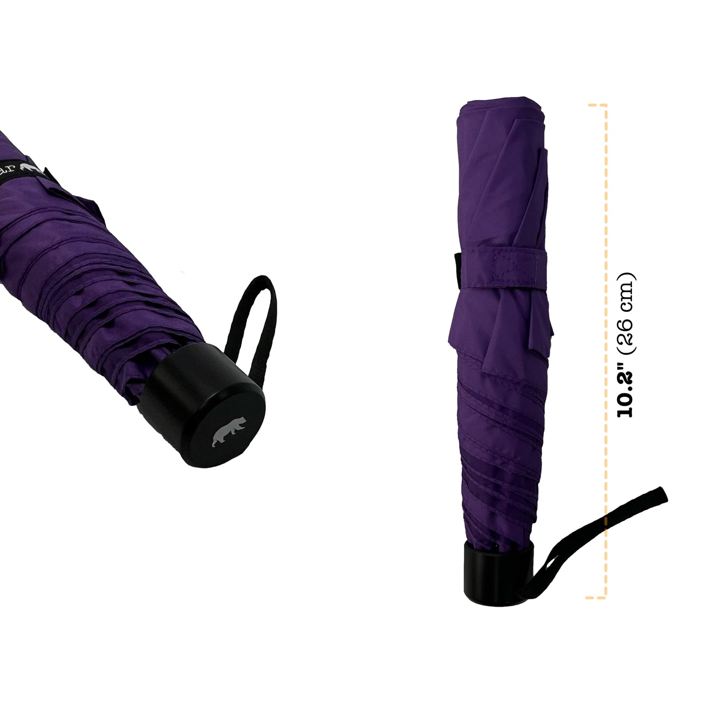 Umbear 紫色手開48寸超輕碳纖維傘骨防風超潑水短雨傘縮骨遮傘柄