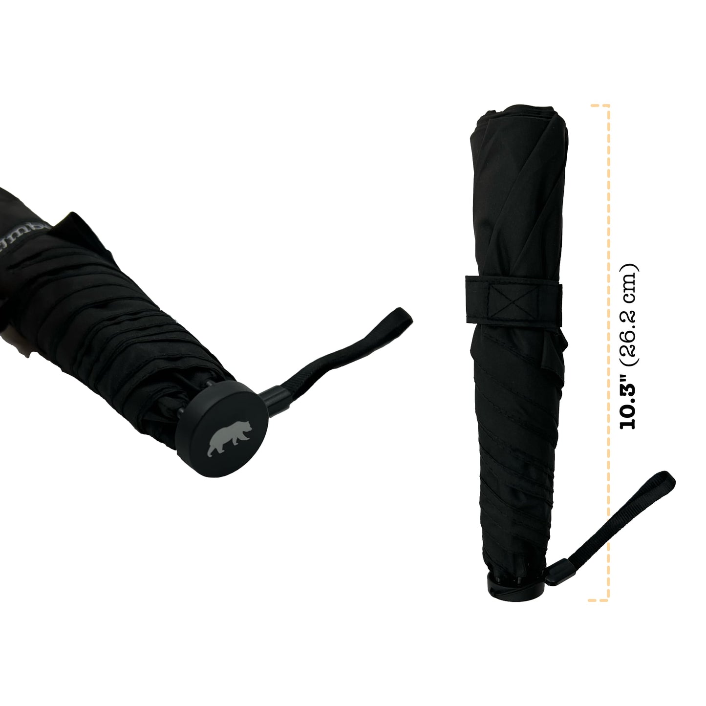 Umbear 黑色手開42寸超輕碳纖維傘骨防風超潑水短雨傘縮骨遮傘柄