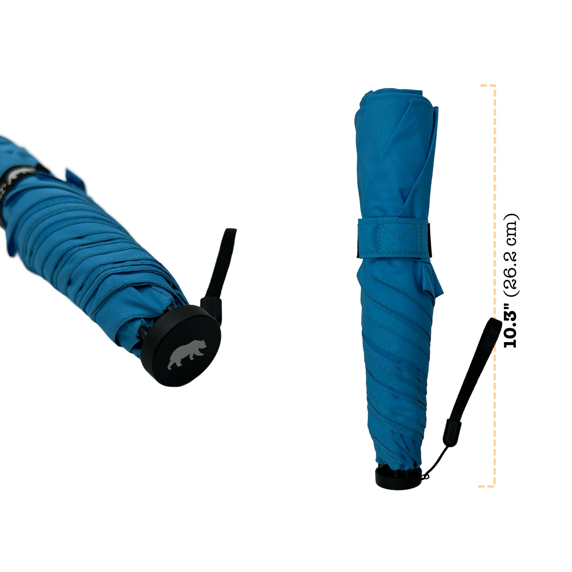 Umbear 淺藍色手開42寸超輕碳纖維傘骨防風超潑水短雨傘縮骨遮傘柄