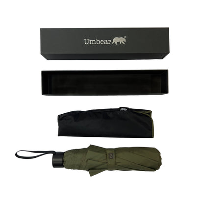 Umbear 綠色手動51吋防風超潑水縮骨遮雨傘傘套及收納盒