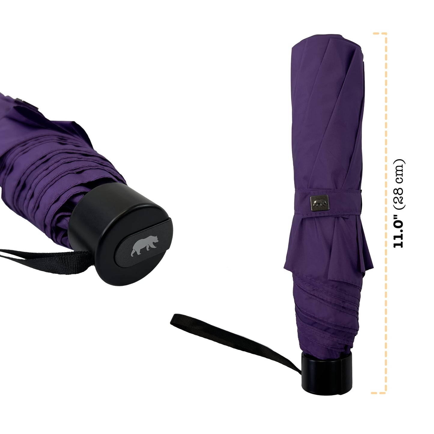 Umbear 紫色手開51吋防風超潑水短雨傘縮骨遮傘柄