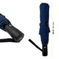 Umbear 藍色自動55吋安全式開收防風超潑水短雨傘縮骨遮傘柄