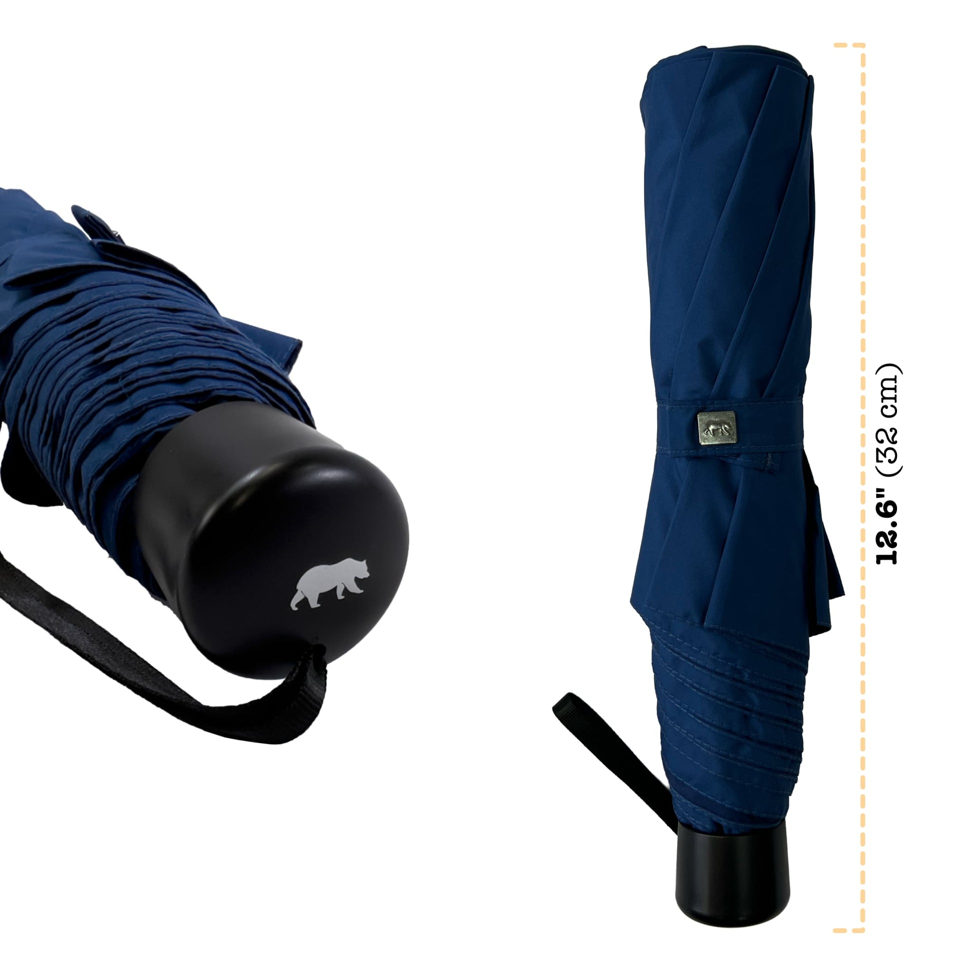 Umbear 藍色手開60吋特大防風超潑水短雨傘縮骨遮傘柄